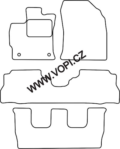 Přesné gumové koberce béžové / šedé Toyota Prius Wagon 7 osob 2012 >